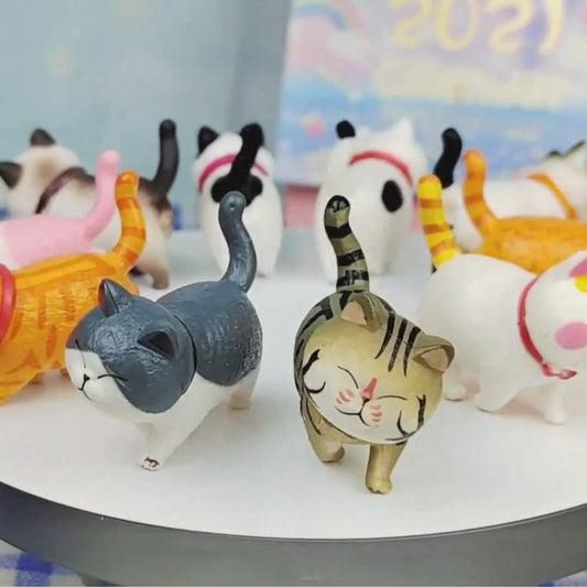 9 Pcs Cat Figurine Set